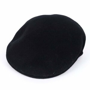 カンゴール ハンチング Wool 504 ウール100％ ブランド キャップ 帽子 メンズ Mサイズ ブラック KANGOL