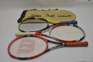 115 y043 ウィルソン wilson テニスラケット 3本セット Pro Staff97 STeam105S Pro Open BLX