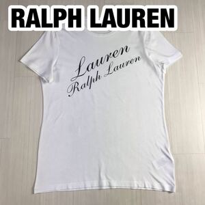 LAUREN RALPH LAUREN ローレン ラルフローレン プリントTシャツ M ホワイト