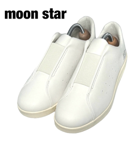 美品 ムーンスター エイトテンス ET-001 24.5cm ホワイト moonstar 810s シューズ 靴 スリッポン スニーカー キッチェ WHITE 元箱付き 中古
