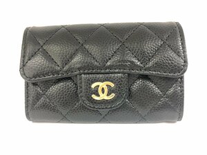 送料無料 新品未使用品 CHANEL シャネル カードケース AP0214 マトラッセ クラシック キャビアスキン コインケース ブラック