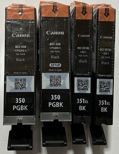 キャノン純正インク　350PGBK/351XLBK　未使用4個セット