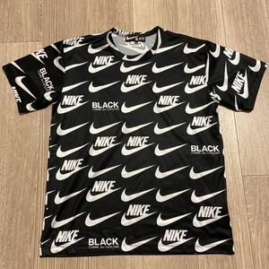 HA711 NIKE × COMME des GARCONS 半袖Tシャツ ポリエステル sizeXL black 1D-T101 送料185円