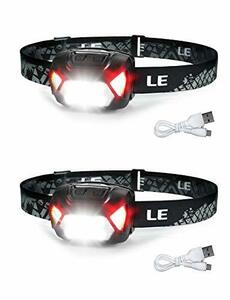 ヘッドライト 充電式 USB 高輝度 LED ヘッドランプ 2個セット 【集光・散光切替/ 明るさ300ルーメン/ 実用