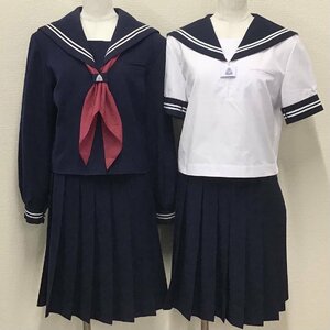 O662/T1142(中古)栃木県 壬生町立壬生中学校 女子制服5点 /指定品/165A/170A/W72/丈60/セーラー/スカート/スカーフ/白2本/NIKKE/卒業生品