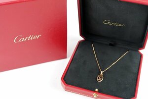 【美品】Cartier カルティエ ドゥーブル ダイヤ ネックレス PG 750 K18 4.2g ブランドアクセサリー【QD38】