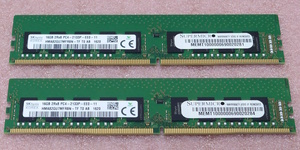 ∠SK hynix HMA82GU7MFR8N-TF 2枚セット - PC4-17000/DDR4-2133/PC4-2133P ECC Unbuffered 288Pin DDR4 UDIMM 32GB(16GB x2) 動作品