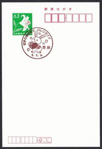 小型印 jca1004 切手の博物館でバレンタイン 豊島 令和5年2月14日