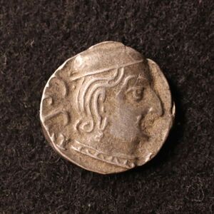 インド・スキタイ王国 西クシャトラパドラクマ銀貨（388-415年）[E3033]古代ギリシャコイン,古代ローマ