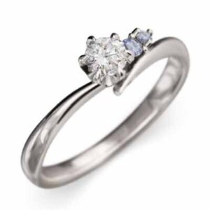 Pt900 オーダーメイド 婚約 指輪 12月誕生石 タンザナイト 天然ダイヤモンド