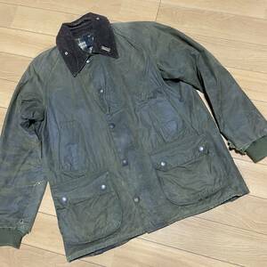 A-6　●Barbour/バブアー（三井物産・英国製）　サイズC38/97㎝！　オイルド加工JKT　難あり●