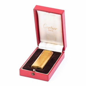 Cartier カルティエ ローラー式 ガスライター オーバル ゴールドカラー 喫煙具 現状品 ケース付 #36793