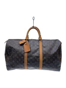 LOUIS VUITTON◆キーポル・バンドリエール50_モノグラム・キャンバス_BRW/PVC/BRW/総柄