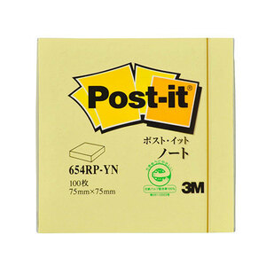 まとめ得 3M Post-it ポストイット 再生紙 ノート イエロー 3M-654RP-YN x [4個] /l