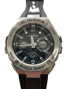 CASIO◆G-SHOCK/ソーラー腕時計/デジアナ/シルバー/ブラック/GST-W110-1AJF