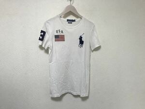 本物ポロラルフローレンPOLORALPHLAURENコットンビッグポニー半袖TシャツメンズサーフアメカジミリタリーストリートXS白ホワイト