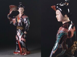 ∇花∇愛好家蒐集品 江戸時代 古伊万里 色絵人形 元禄美人置物