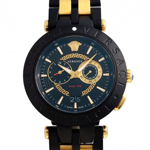 ヴェルサーチ Versace Vレース デュアルタイム VEBV00619 ブラック文字盤 新品 腕時計 メンズ