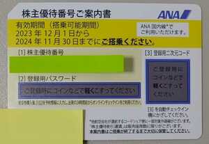 【送料無料】ANA株主優待☆11月30日搭乗まで☆1枚☆送料出品者負担☆国内線☆全日空☆匿名配送