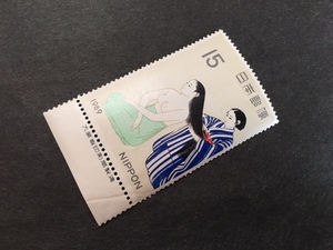 未使用切手　切手趣味週間　髪　小林古径　銘版　銘鈑　銘板　1969年