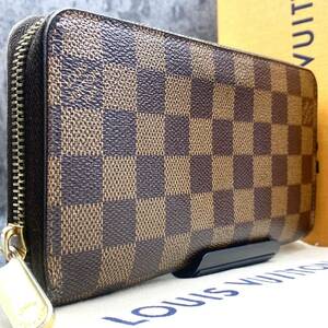 ■美品/定価10.5万■ ルイヴィトン LOUIS VUITTON ジッピーウォレット 長財布 ダミエ エベヌ N60015 レディース メンズ ラウンドファスナー