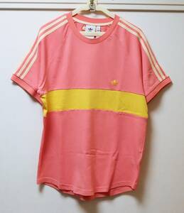 ★adidas wales bonner アディダス　ウェールズボナー　コラボ　Tシャツ　コットン　イエロー　ピンク　サイズL★