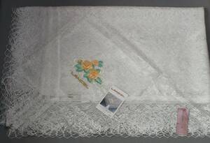 ★未使用　LANCEL　ランセル　レース　テーブルクロス　サイズ140cm×180cm　ポリエステル100％　刺繍糸レーヨン100％　日本製★