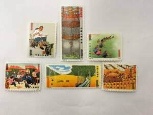 中国切手　1974年　T3　戸県の農民画 6種完 中国人民郵政　海外 外国 切手　現状品