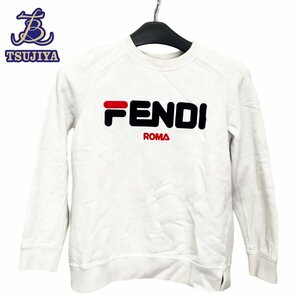 FENDI フェンディ×FILA　コラボ　ロゴトレーナー　FS7067　A5GM　白　メンズ　＃L　中古B【辻屋質店A2539】