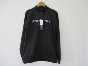 ☆LUXE AKM PLUS/リュクスエイケイエムプラス☆未使用 フロントロゴモックネックTシャツ ブラック サイズ：XL ゴルフ トレーニング ジム