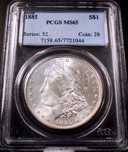 ●アメリカ 1885年 PCGS MS65 モルガンダラー 1ドル銀貨