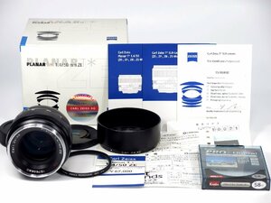 COSINA コシナ Carl Zeiss Planar プラナー 50mm F1.4 ZE T* フィルター レンズシェード 取扱説明書 箱付き 79