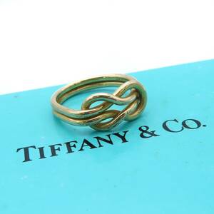 【送料無料】 極希少 美品 Tiffany&Co. ヴィンテージ ティファニー イエローゴールド ノット リング K14 指輪 10号 XZ48