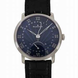ブランパン ヴィルレ ウルトラスリム 6653Q-1529-55B ブルー メンズ 中古 送料無料 腕時計