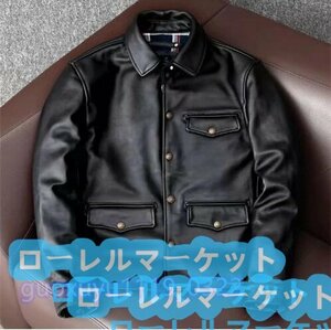 人気商品★ 本革 高品質レザージャケット ジャンパー 革ジャン ブレーキマン カーコート S～4XL 馬革 メンズファッション