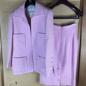 シャネル 1993年 秋冬コレクション ツイードジャケット スカート セットアップ スーツ ココボタン レア CHANEL
