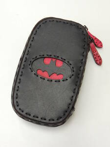 ◆ 新品 未使用 定価15660円 バットマン BATMAN オジャガデザイン OJAGA DESIGN レザー キーケース 鍵入れ ポーチ 黒 ブラック