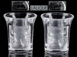 【流】ラリック LALIQUE ペアショットグラス リキュールグラス 共箱 TS473