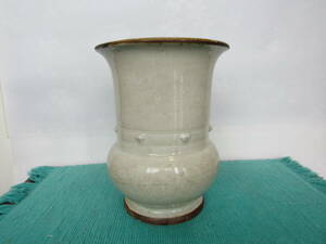古陶磁器　安南白磁広口壺　茶道具　１２世紀～１３世紀