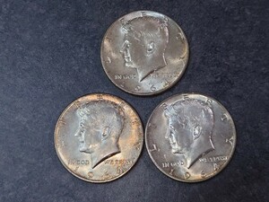 （1円スタート）アメリカ　ケネディ　リバティ　イーグル　ハーフダラー　銀貨　1964年　３枚セット　銀品位.900 　総重量37.54g 30.70mm