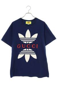 グッチ GUCCI アディダス 22SS 548334 XJEMJ サイズ:M ロゴプリントTシャツ 中古 SB01