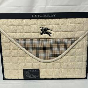 美品未使用　BURBERRY バーバリー パッドシーツ　100cm×205cm キルティング　ノバチェック　ホースロゴ　西川産業 