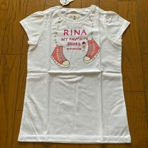 SALE 新品　ミキハウス　日本製　半袖Ｔシャツ　130 ホワイト Tシャツ トップス キッズ 白