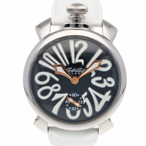 ガガ・ミラノ マヌアーレ48 腕時計 時計 ステンレススチール 手巻き メンズ 1年保証 Gaga Milano 中古 美品