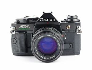 06786cmrk Canon AE-1P PROGRAM + New FD 50mm F1.4 MF一眼レフ フイルムカメラ 標準レンズ