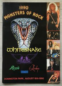 MONSTERS OF ROCK プログラム　1990　WHITESNAKE AEROSMITH POISON THUNDER QUIREBOYS UK製