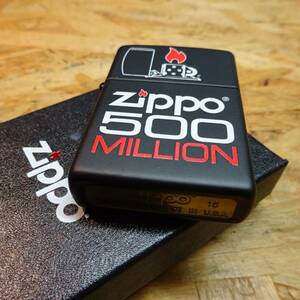デッドストック USA製 ジッポ ブラック 5億個達成記念 オイルライター 箱 Z26