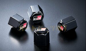 トヨタ純正【GR/ガズーレーシング】バルブキャップ(ブラック)/4個セット【プリウスα／ZVW40W/ZVW41W】【S】【GRスポーツ用】H29.12~