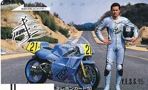 ●平忠彦GPライダー YAMAHA TECH21テレカ1