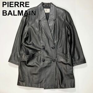 PIERRE BALMAIN ピエールバルマン ラムレザー コート ジャケット 本革 レザー ブラック レディース B52413-69